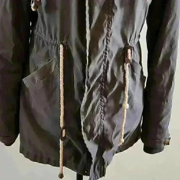 Outer Wear Ladies Gray Soft Velvet Jacket With Fleece Lined Hood Us Xs - Picture 2 of 12